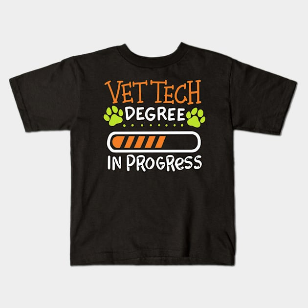 Vet Tech Degree In Progress Student Gifts Kids T-Shirt by Cartba